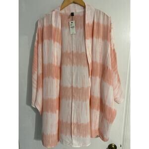 Lane Bryant kimono women’s size 22/24 pink tie dye NEW lightweight beach boho